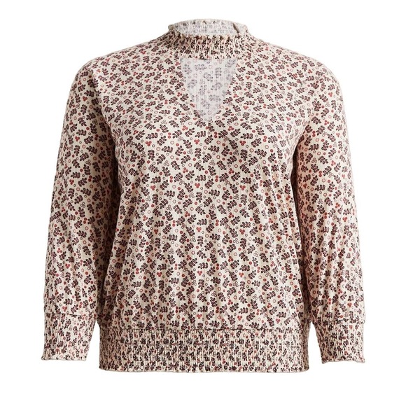 NWT! Torrid Floral Textured Jersey Choker Neck Smocked Hem Blouse Plus Size 6x - Picture 1 of 5